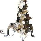 Tom Greene Style Brutalist Torch-Cut Brass Torchiere Floor Lamp