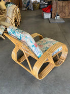 Restored Mid Century 5-Strand Reverse Pretzel Rattan Lounge Chair