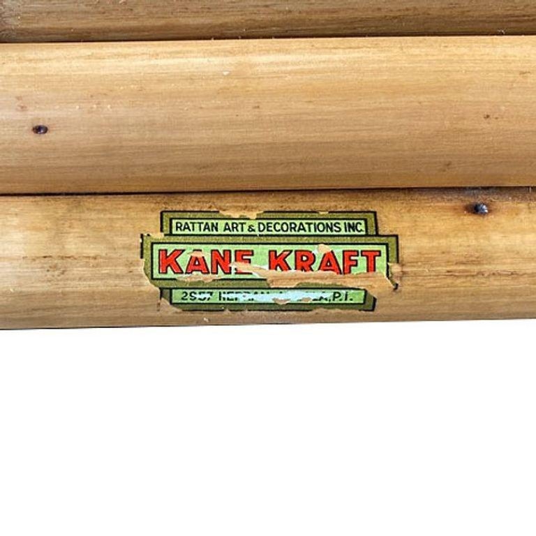 Restored Mid-century Stacked Rattan & Mahogany Highboy Dresser by Kane Kraft