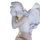 Late Victorian French Hand Carved Nude Psyche Goddess Marble Statue, signed
