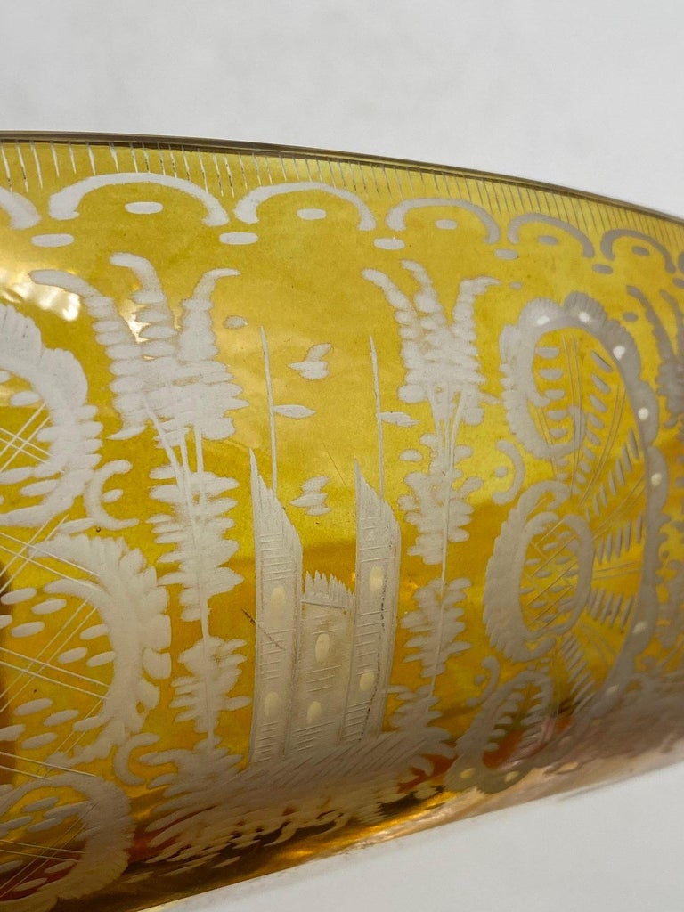 Bohemian Amber-Flashed Glass Bowl Flared Form, Circa 1900