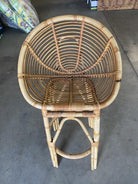 Restored Stick Rattan Bar Stools in the Manner of Albini, Pair