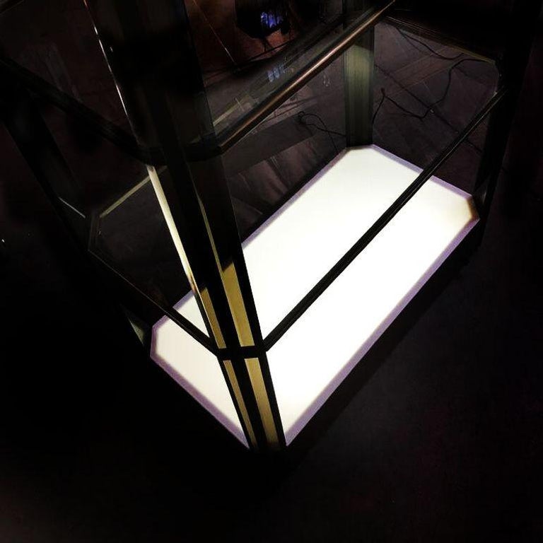 Bronze Glass Light Up Shelf Étagère with Smoked Acrylic Accents