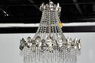 Rare 1960's Gaetano Sciolari Chrome and Beaded Crystal Chandelier