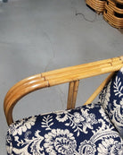 Restored Arch Arm Rattan Loung Chair & Sofa Living Room Set w/ Ottoman