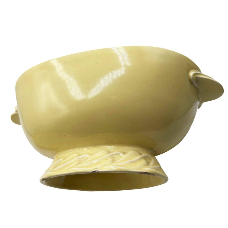 Mid-Century California Pottery Yellow Casserole Dish w/ Lid by Vernon Kilns