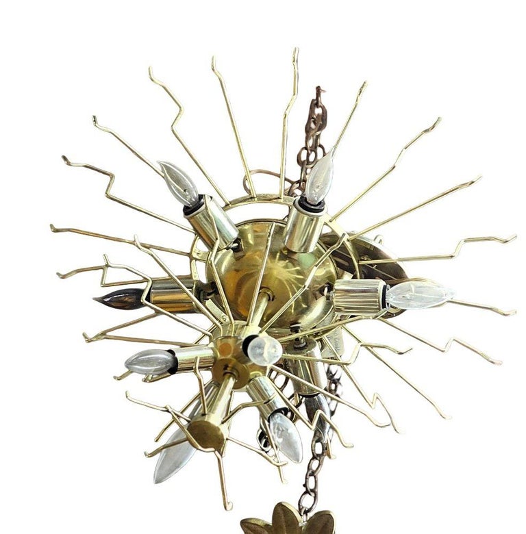 Mid-century Murano Glass Tronchi Pendant Chandelier by Venini