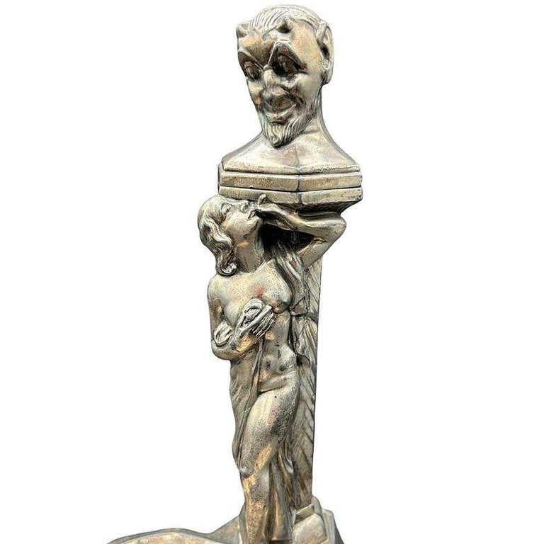 RARE Nude Smoking Women w/ Temptation Devil Figurative Ashtray w/ Lighter