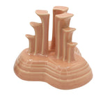 Art Deco Apricot Peach Tripod Pyramid Candleholder by Fiesta Ware, Pair