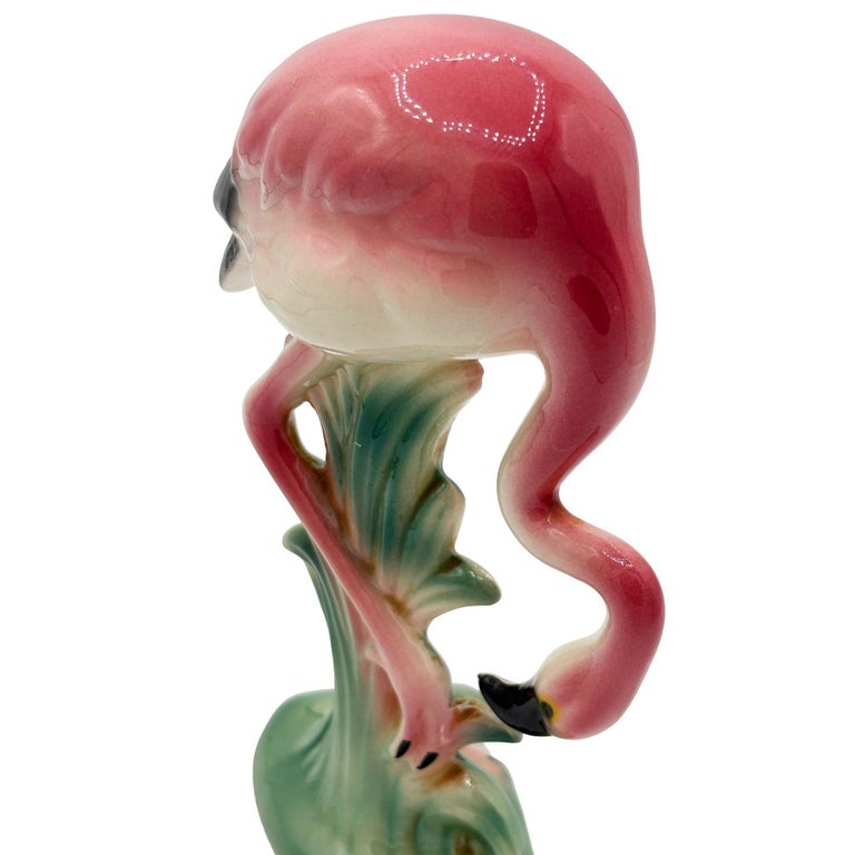 MCM California Pottery Ceramic Searcher Tropical Pink Flamingo Figurine Statue