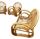 Restored 4-Strand Double Arch Speed Arms Rattan Sofa & Chairs Livingroom Set