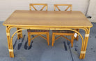 Ficks Reed Restored Rattan Dining Room Table and Chairs Set
