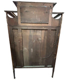 Antique Art Nouveau Mahogany and Floral Marquetry Display Cabinet