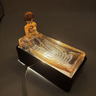 Art Deco H. Hoffman Style Peach Art Glass Table Lamp by Sarsaparilla