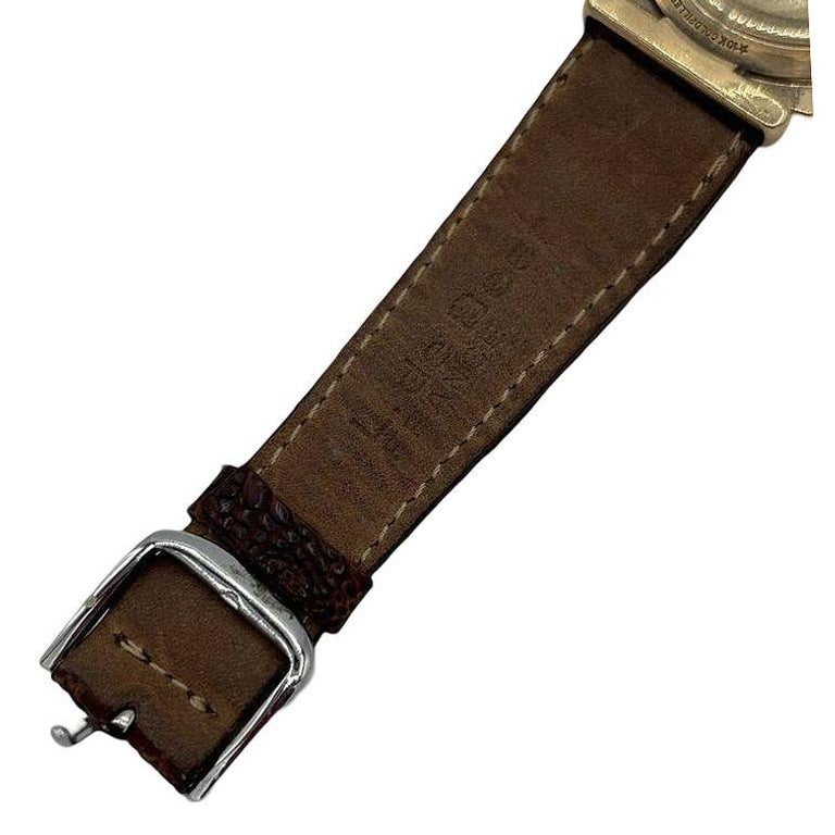 Longines 10K Gold-Filled Hexagonal Case Manual Watch w/ Crocodile Leather Band