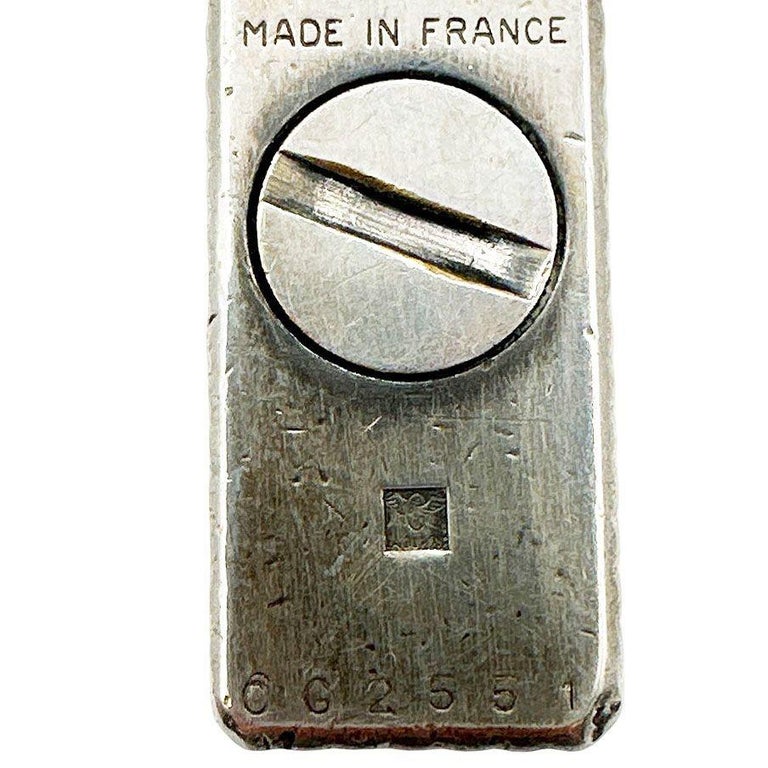 French Modern Silver & Gold Plate Gas Pocket Guilloché Lighter by S.T. Dupont