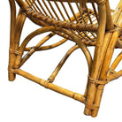 Restored MCM Rattan Double-Strand Half Moon Arm Lounge chair