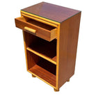 Restored Rattan and Mahogany Lowboy Dresser and Nightstand Set