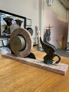 French Art Deco UCRA Bronze Swan Marble Mantle Garniture Clock Set by Marefbay