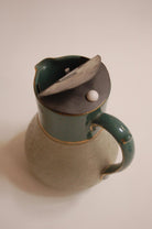 Glazed Ceramic Pottery Green Lidded Pitcher by Lovatts Langley, England