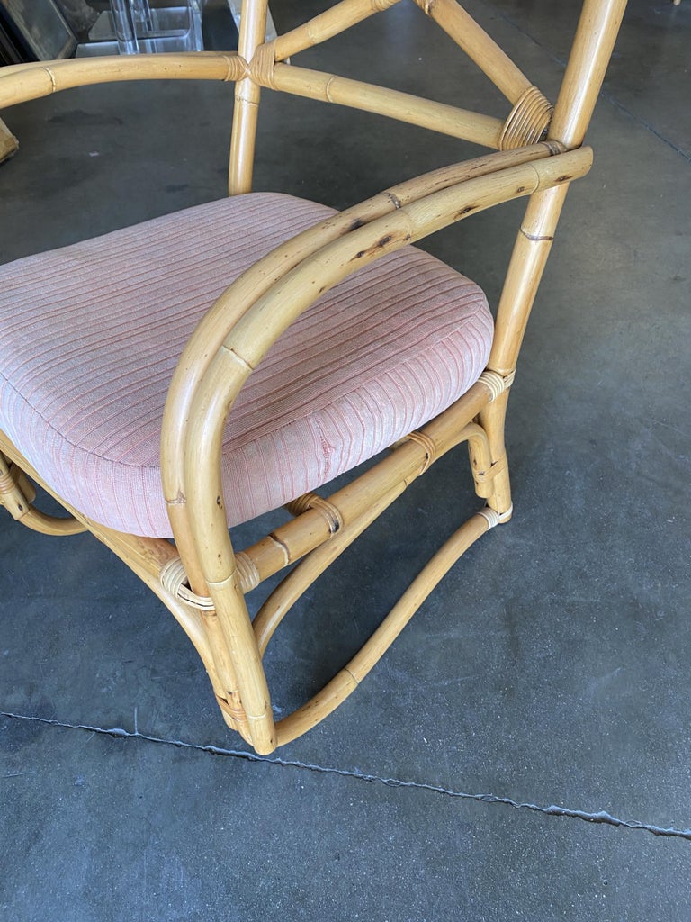 Rattan 2-Strand X-Back Lounge Chair with Streamline Speed Arms