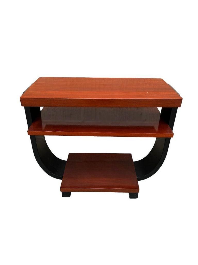 2-Tone Geometric Art Deco Side & Coffee Table by Gilbert Rohde for Brown Saltman