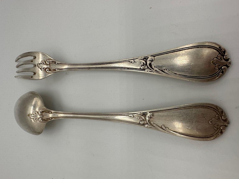 19th Century French L'Alfénide Christofle/Charles Halphen Flatware with Ladle