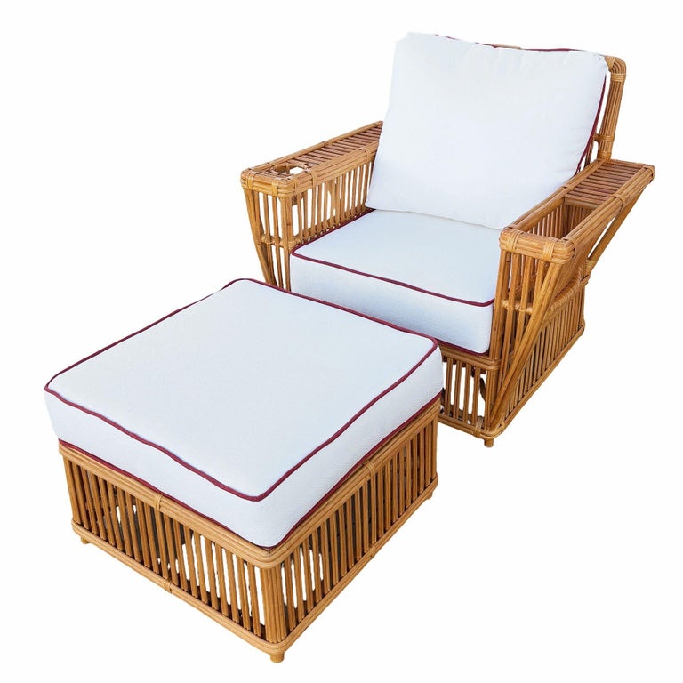 Deco Style "Presidents" Stick Reed Rattan Nantucket Sofa/Lounge Living Room Set