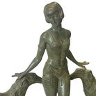 Art Deco Light-up Flapper Bronze Patina Sculpture by Enrique Molins-Balleste