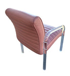 Lucite and Leather Lounge Chairs by Leon Frost, Signed