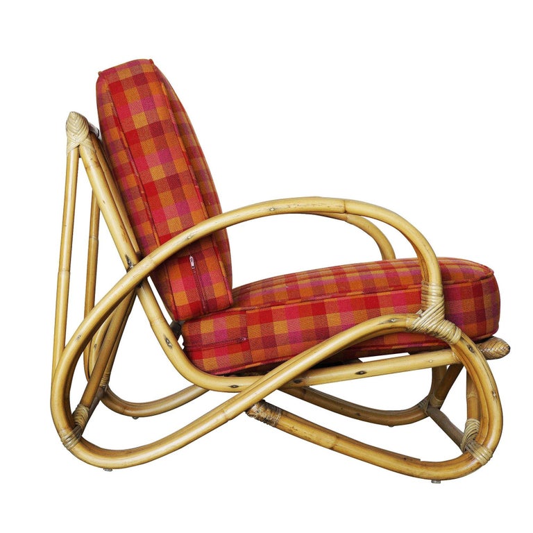 Restored Three-Strand "S-Arm" Rattan Living Room Set
