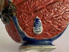 Japanese Sumida Ware Vase with Two Men on Rocky Ledge by Inoue Ryosai II