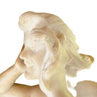 Late Victorian French Hand Carved Nude Psyche Goddess Marble Statue, signed
