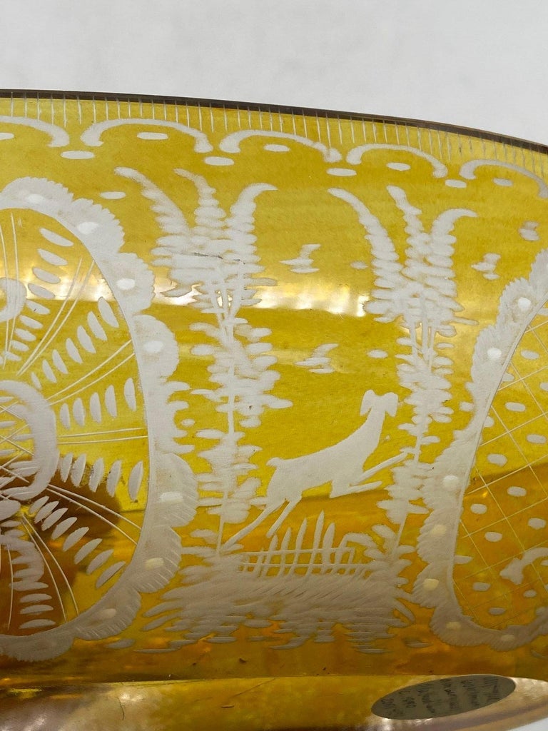 Bohemian Amber-Flashed Glass Bowl Flared Form, Circa 1900