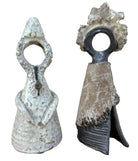 Terracota Glazed Anthropomorphic Sculpture Male and Female signed by Artist