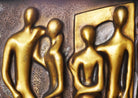 Midcentury Abstract "Lovers" Figural Wall Relief Sculpture, circa 1960