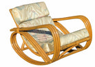 Rare Restored Pretzel Arm Rattan Rocking Chair with Ottoman