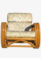 Rare Restored Pretzel Arm Rattan Rocking Chair with Ottoman
