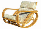 Rare Restored Pretzel Arm Rattan Rocking Chair with Ottoman