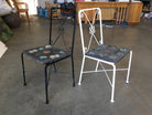 Scrolling Iron Patio/Outdoor Lounge Chair with Pad Seat, Set of Four