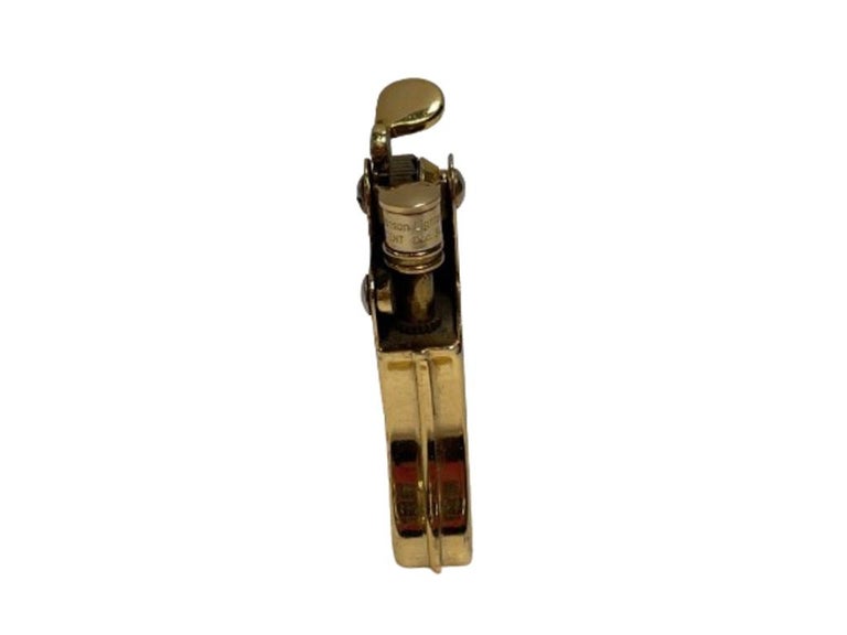 Gold-Plated Ronson Banjo Stylish Design Petrol Lighter, Japan