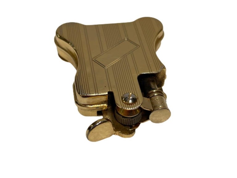 Gold-Plated Ronson Banjo Stylish Design Petrol Lighter, Japan