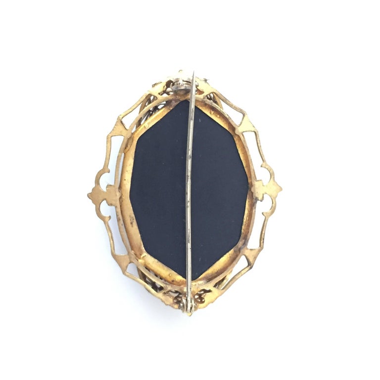 Late Victorian Murano Glass Mosaic on Black Jet Stone