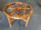 Western Folk Art Wagon Wheel Table and Chairs Set, 1960