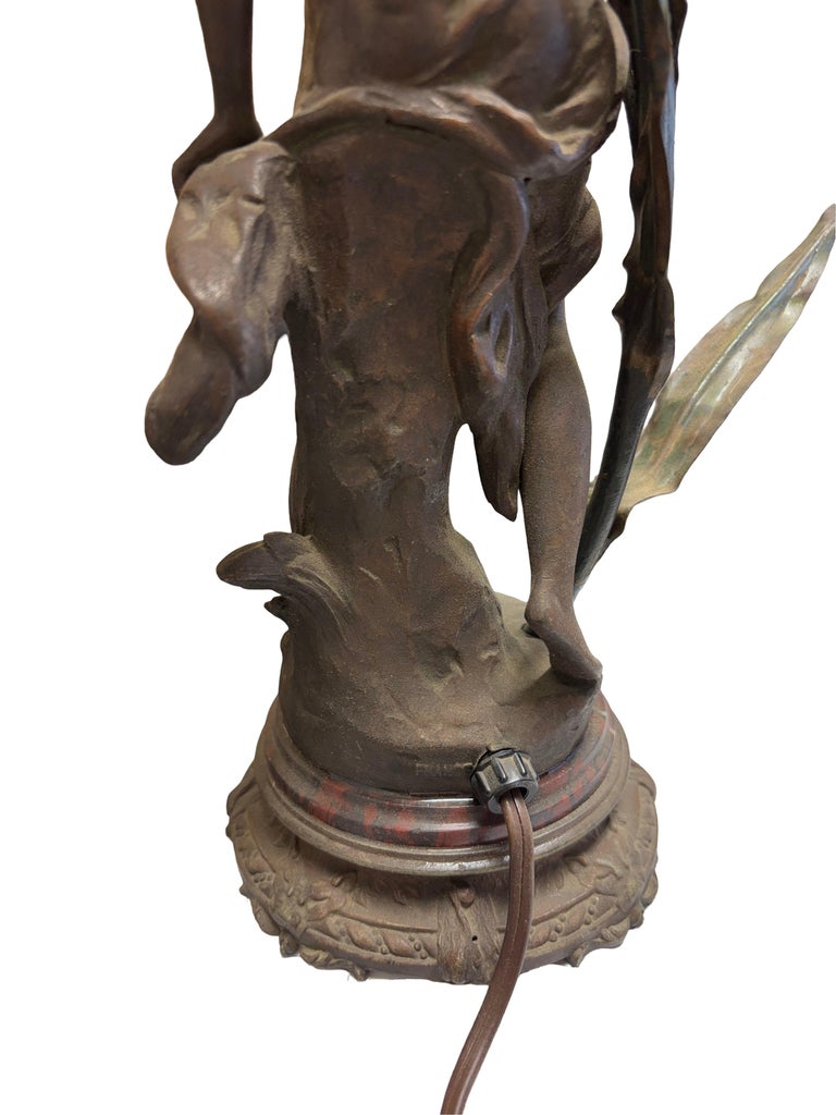Ernest-Justin Ferrand Female "Coup de Soleil" Zamac Sculpture Table Lamp
