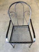 Iron Outdoor Patio Cafe Chair w/ Scrolling Back Iron , Pair
