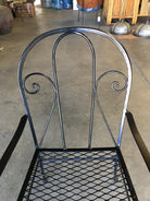 Iron Outdoor Patio Cafe Chair w/ Scrolling Back Iron , Pair