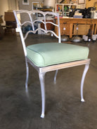 Art Deco Silver Tone Casted Aluminum Spiderweb Side Chair, Pair
