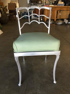 Art Deco Silver Tone Casted Aluminum Spiderweb Side Chair, Pair