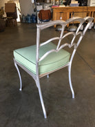 Art Deco Silver Tone Casted Aluminum Spiderweb Side Chair, Pair